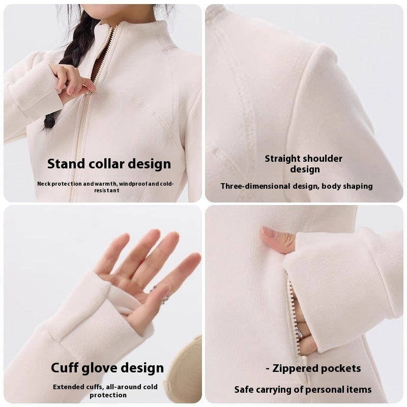 Winter Fleece-lined Yoga Clothes Fleece Liner Thick Sweater