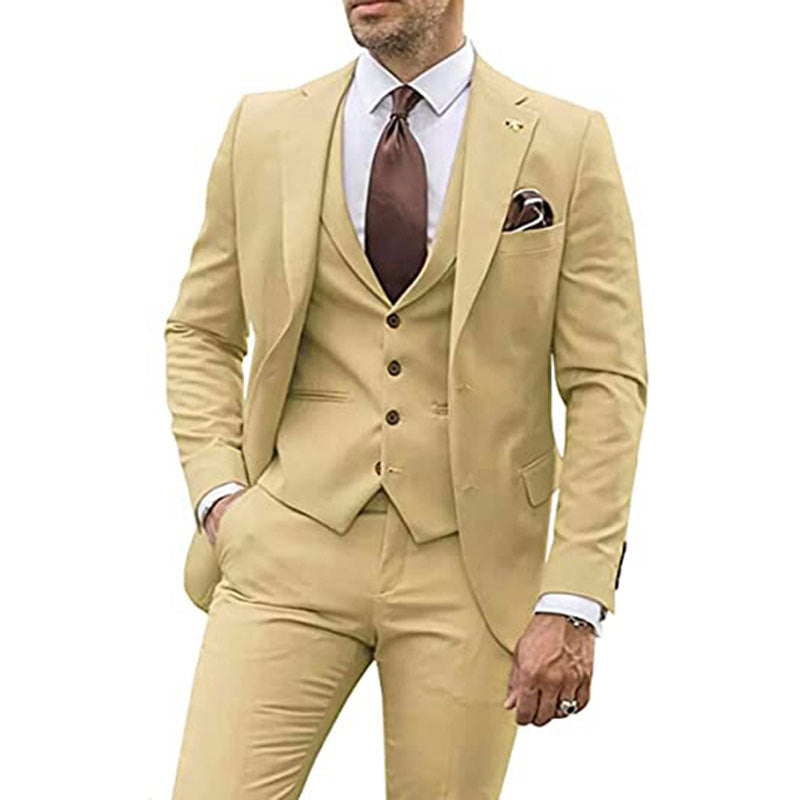 Costume trois pièces slim décontracté pour homme