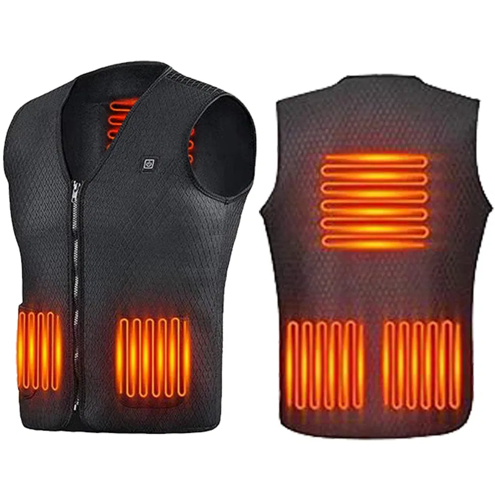 Heat Jacket Vest 3 Heating Gear Adjustable USB Heated Vest Warm Heat Coat Vest