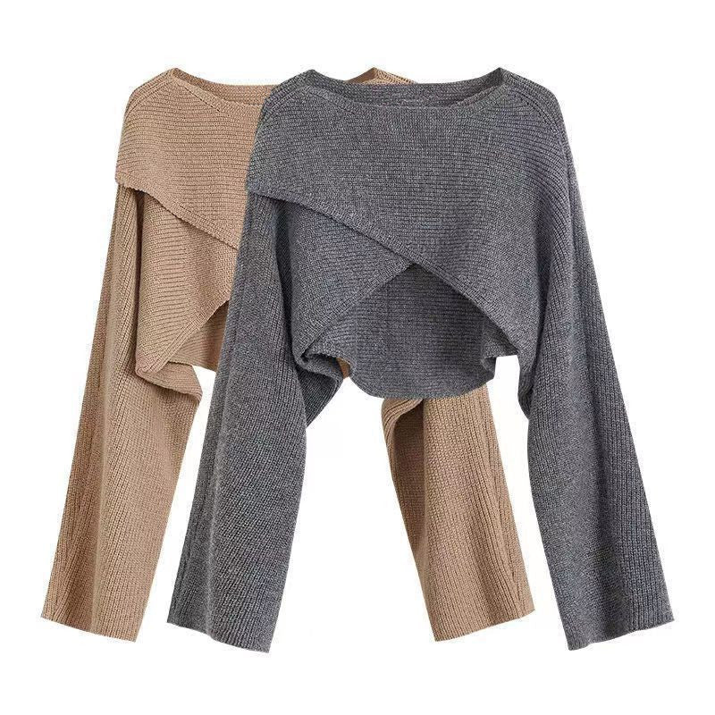 Autumn And Winter Design Sense Niche Cross Sweater