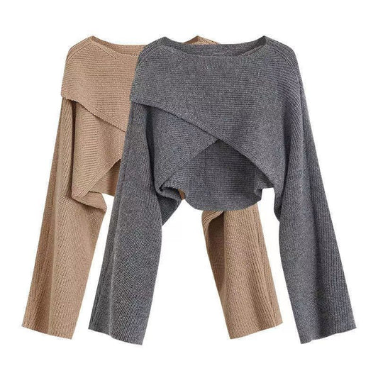 Autumn And Winter Design Sense Niche Cross Sweater