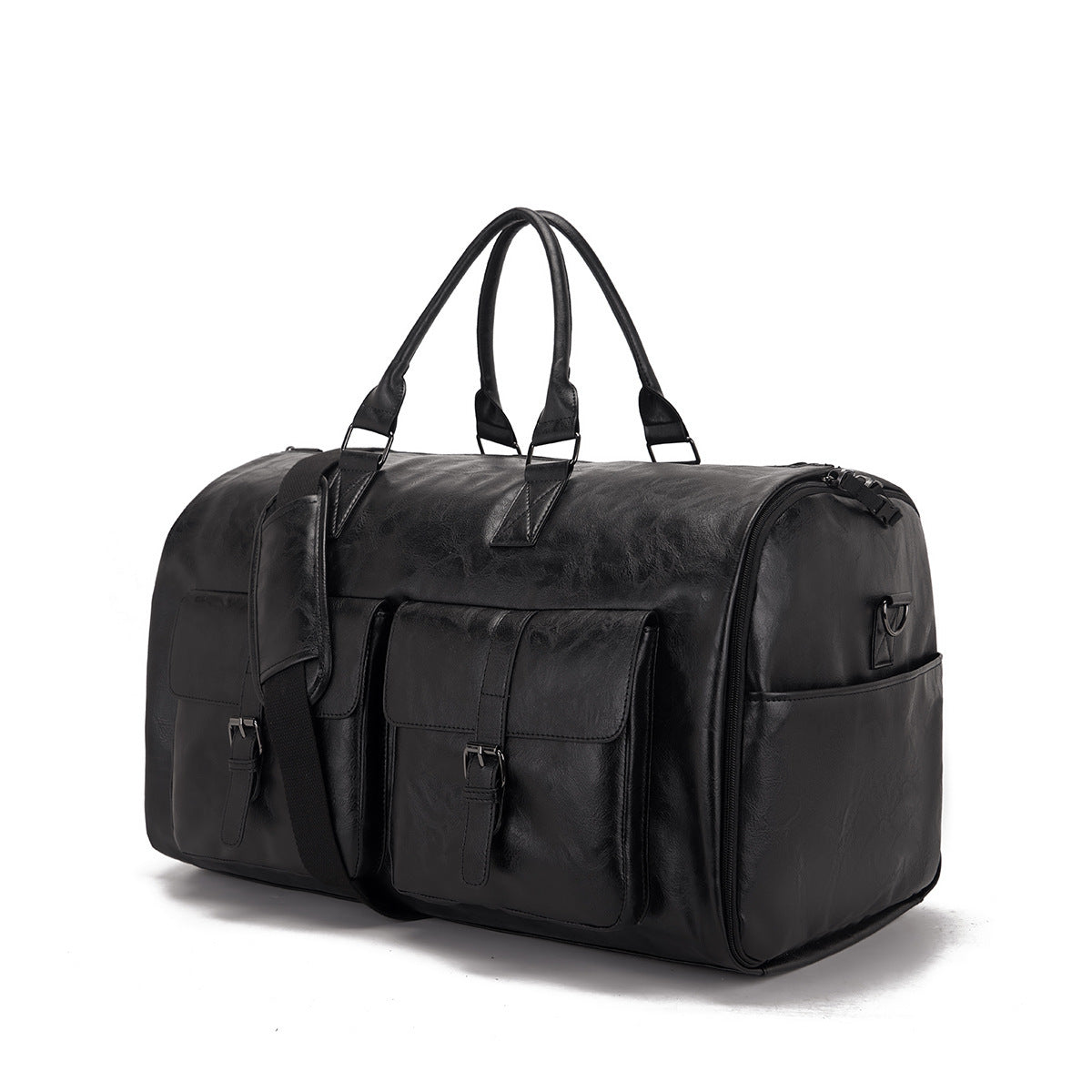 Portable and practical PU leather garment bag