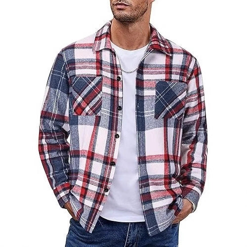 Plaid Casual Long Sleeve Jacket Versatile Shirt