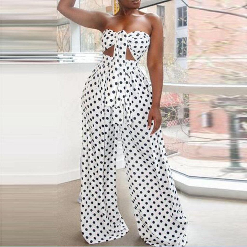 Set aus bedrucktem Oberteil und Hose mit weitem Bein