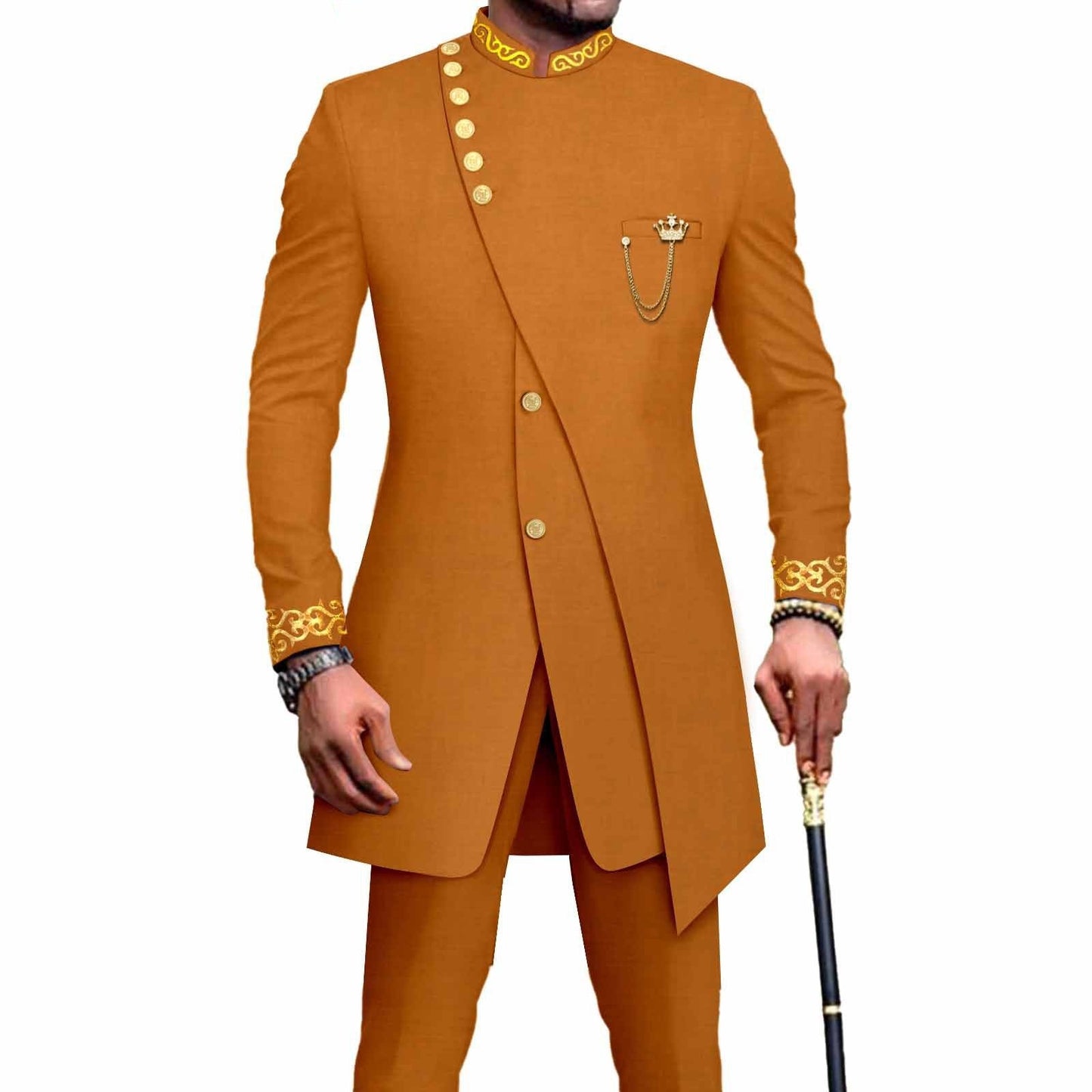 Costume deux pièces slim pour homme, model africain