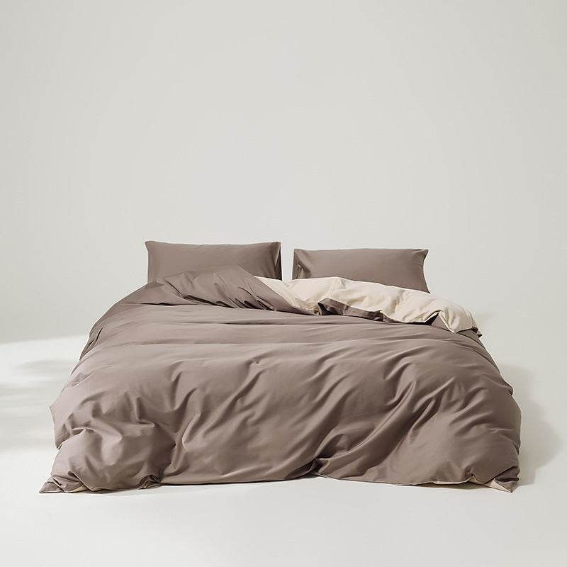 Ensemble 4pcs en coton bicolore de couleur unie - Style & confort