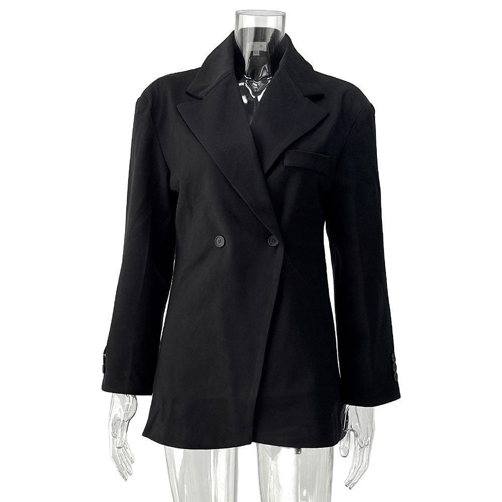 Autumn And Winter Women's Suit Advanced Static Luxury Elegant Lapel Baggy Coat