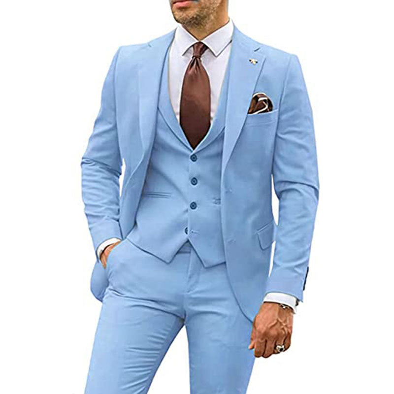 Costume trois pièces slim décontracté pour homme