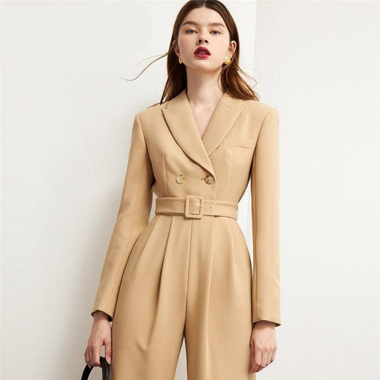 Jumpsuit mit hoher Taille für Damen, einteilige Hose mit weitem Bein