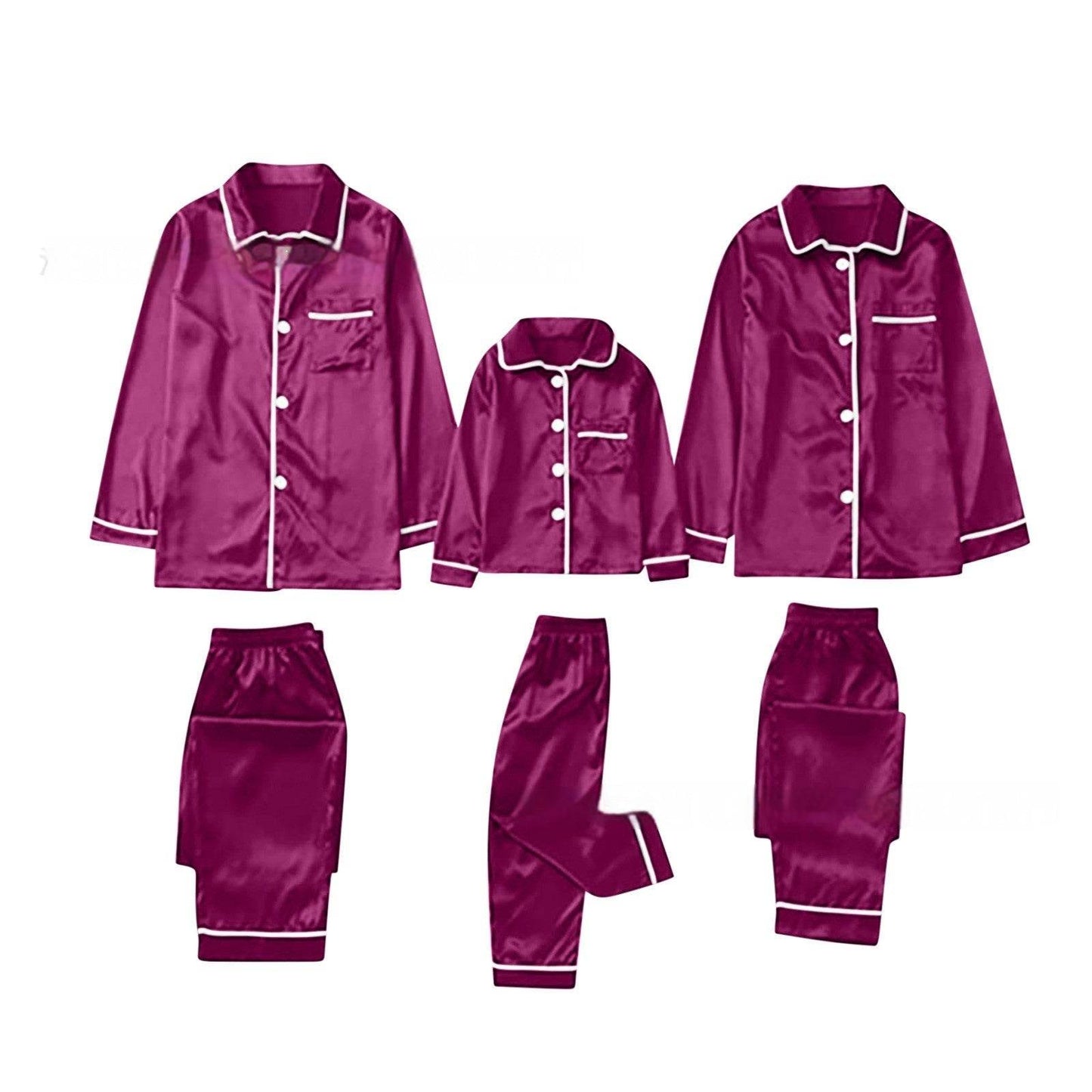 Ensemble pyjamas famille en satin - Style & confort