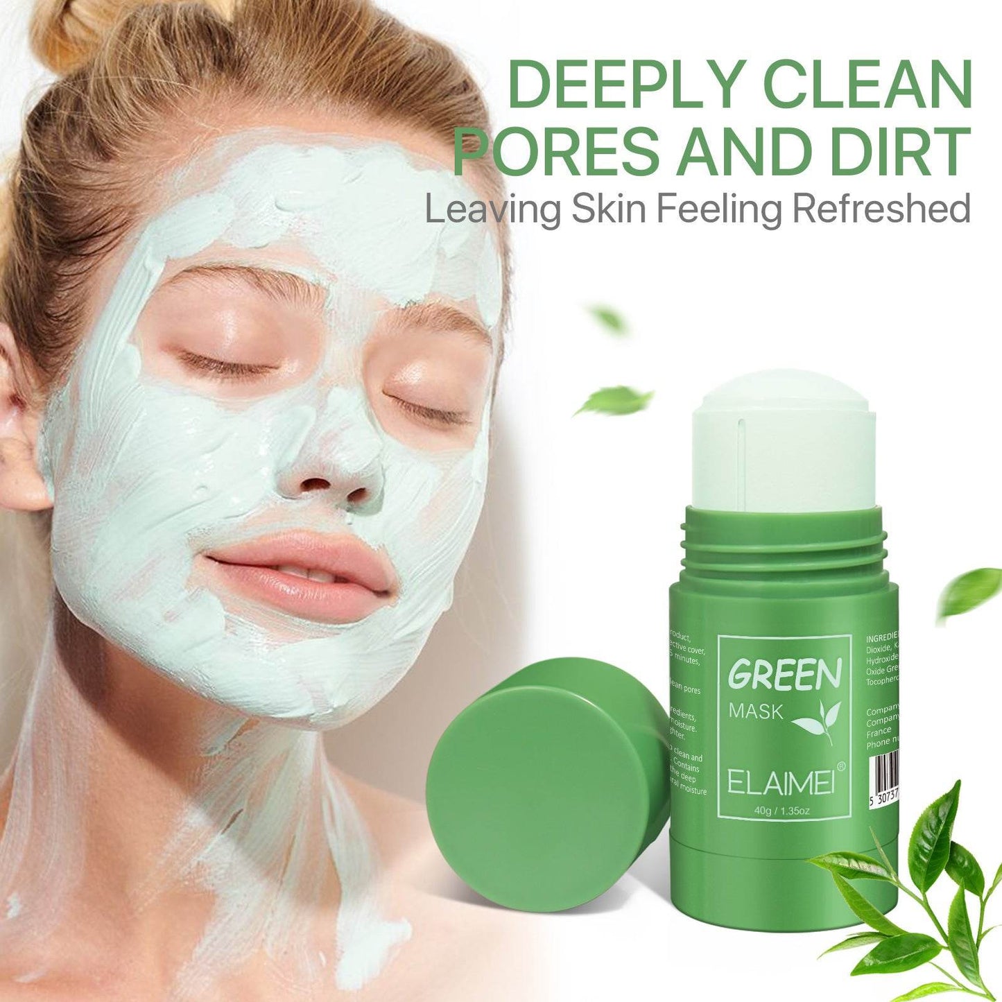 Masque nettoyant au thé vert pour points noirs et acné - Style & confort