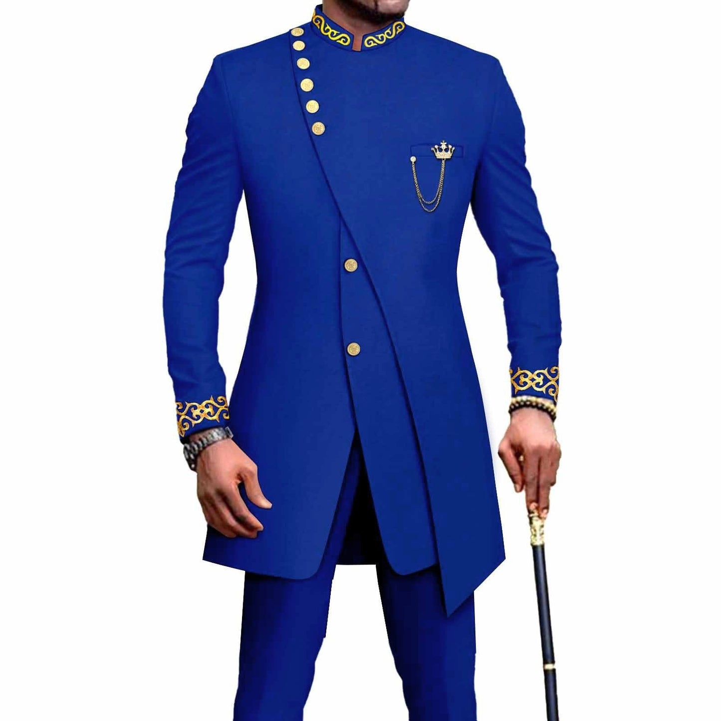 Costume deux pièces slim pour homme, model africain
