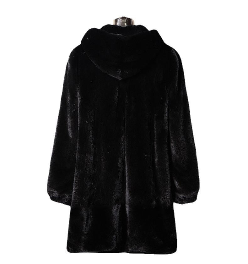 Autumn And Winter New Fur Hooded Casual Coat