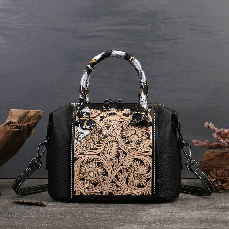 Sac en cuir texturé élégant vintage - Style & confort