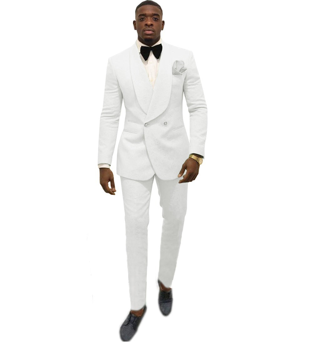 Ensemble haut et pantalon de costume de couleur unie pour homme