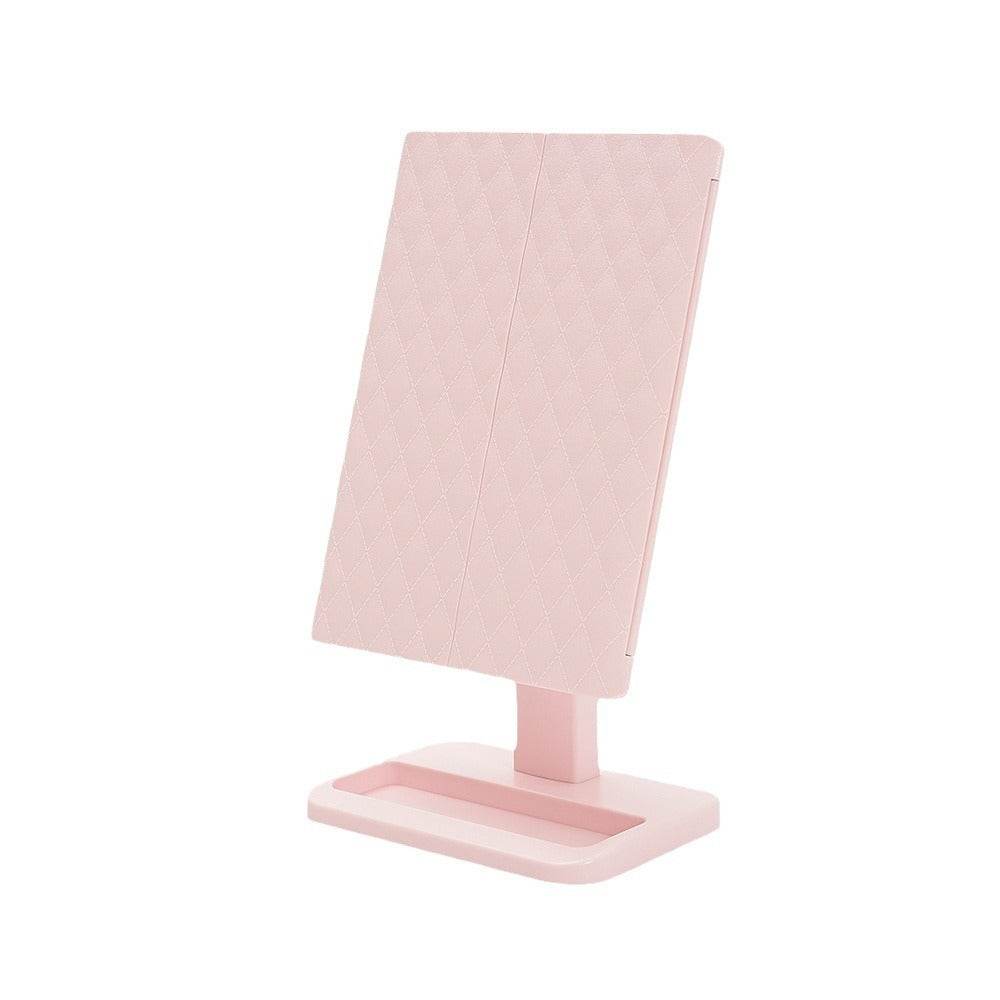 Miroir de maquillage pliable avec éclairage de bureau - Style & confort