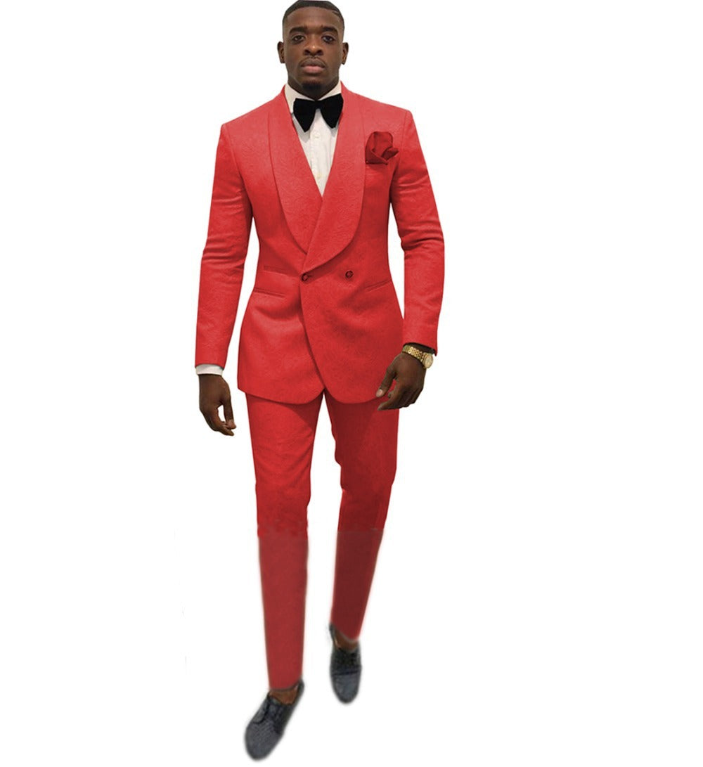 Ensemble haut et pantalon de costume de couleur unie pour homme