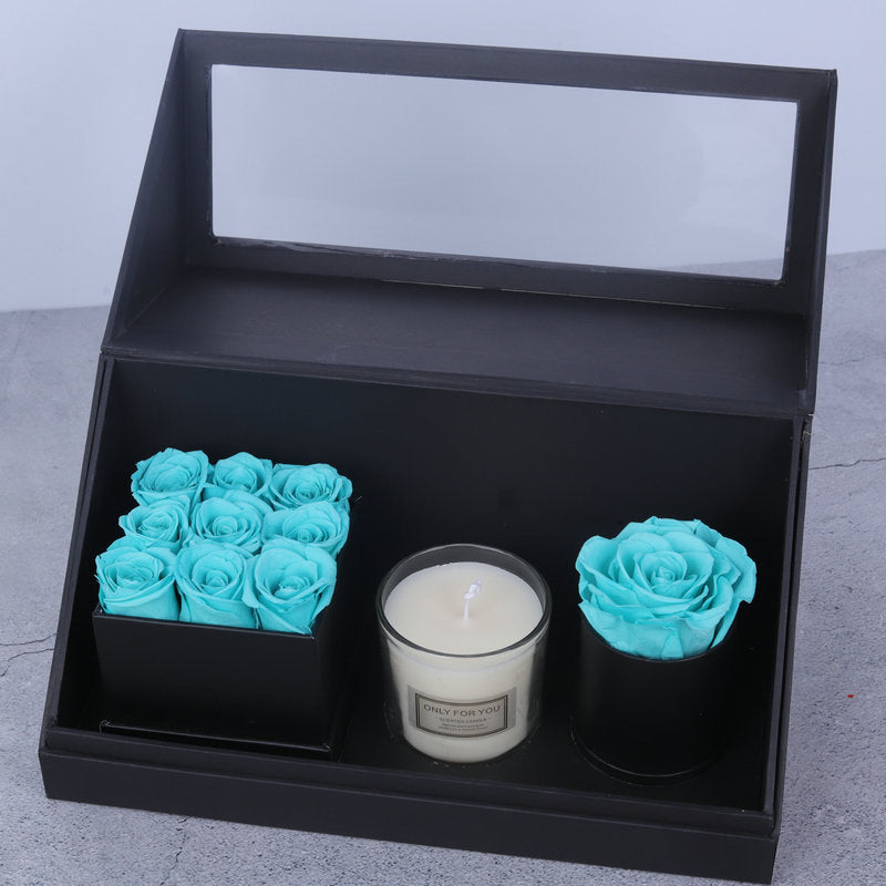 Coffret cadeau de bougies d'aromathérapie et de fleurs préservées