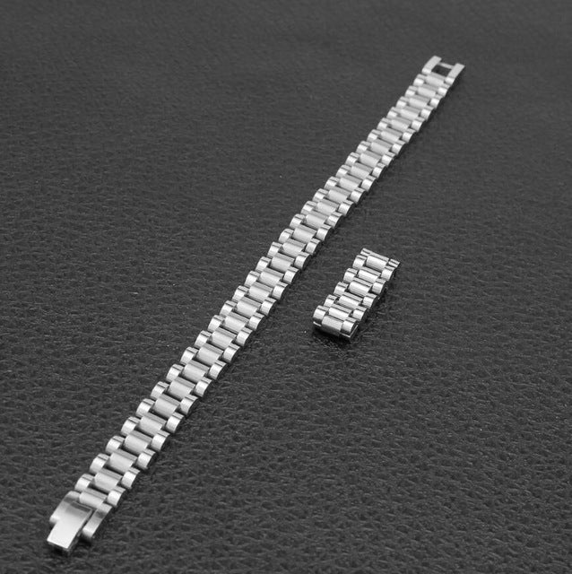 Link bracelet and adjustable ring set
