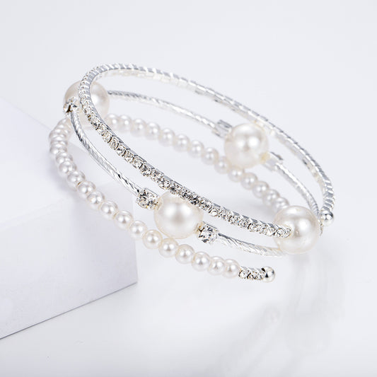 Rhinestone and crystal bead bracelet