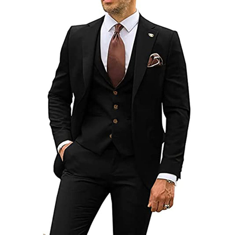 Costume trois pièces slim décontracté pour homme