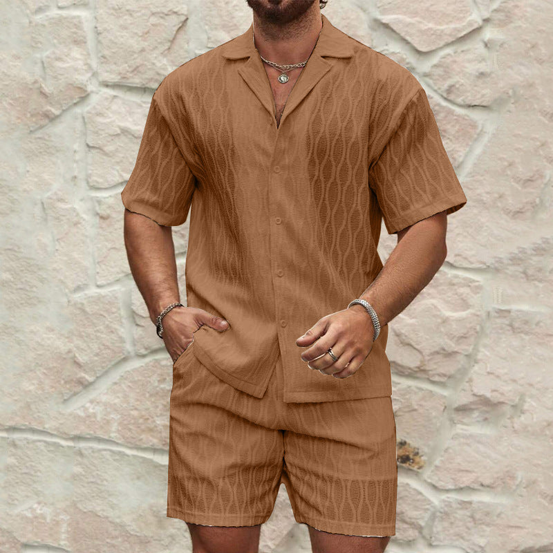 Men's 2pcs Solid Color Loose Casual Set