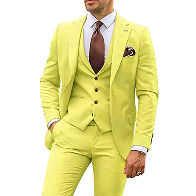 Costume trois pièces slim décontracté pour homme