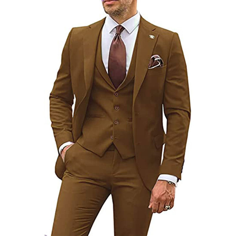 Costume trois pièces slim décontracté pour homme