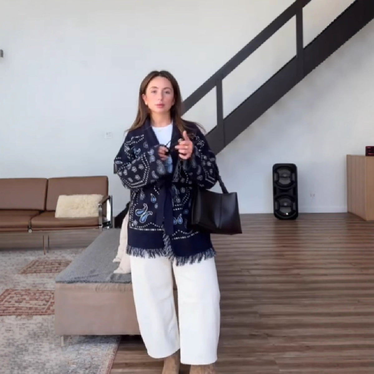 European And American Autumn And Winter New Cardigan Tassel Strap Fashion Sweater Slimming