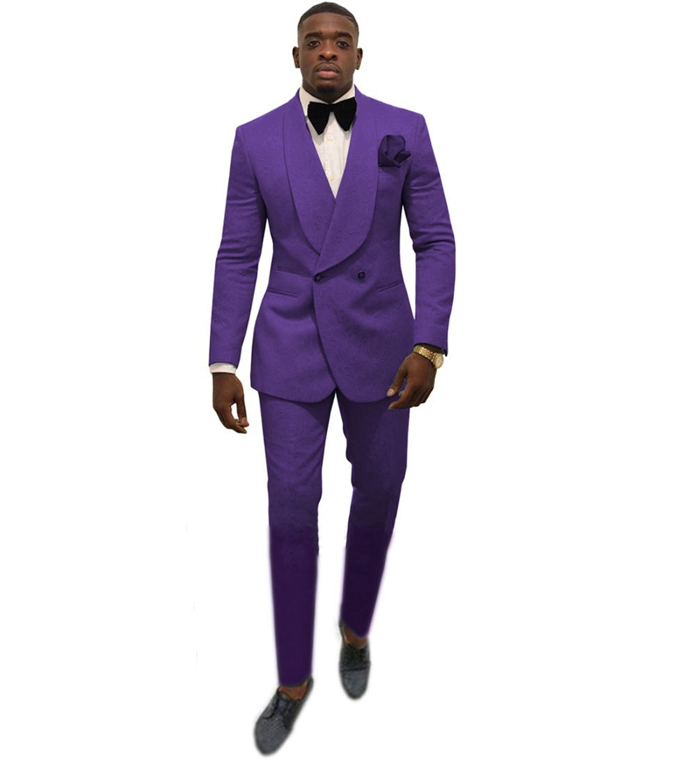 Ensemble haut et pantalon de costume de couleur unie pour homme