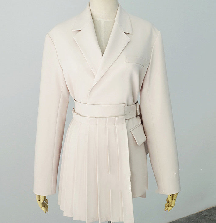 Costume Jupe de tailleur beige pour femme