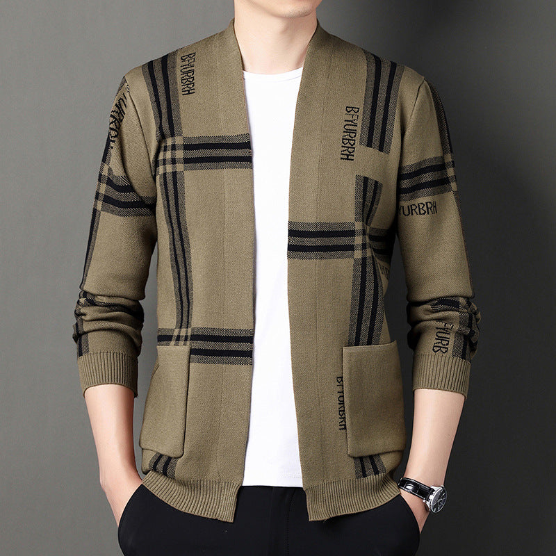 Men's Trendy Versatile Long-sleeve Knitted Sweater Coat