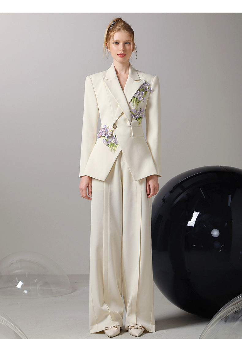 Nouveau costume décontracté à fleurs pour femme