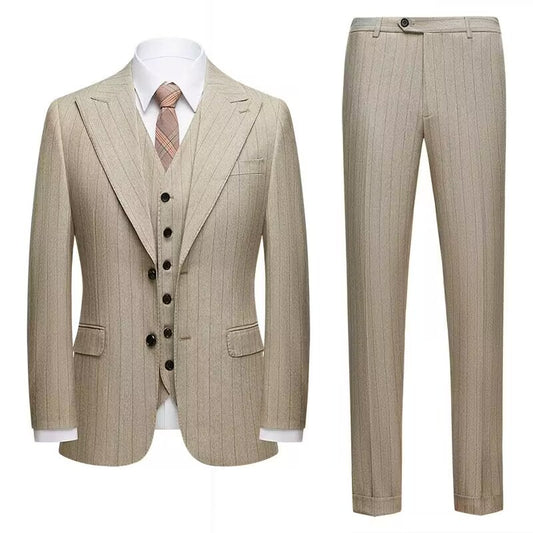 Men's slim three-piece suit