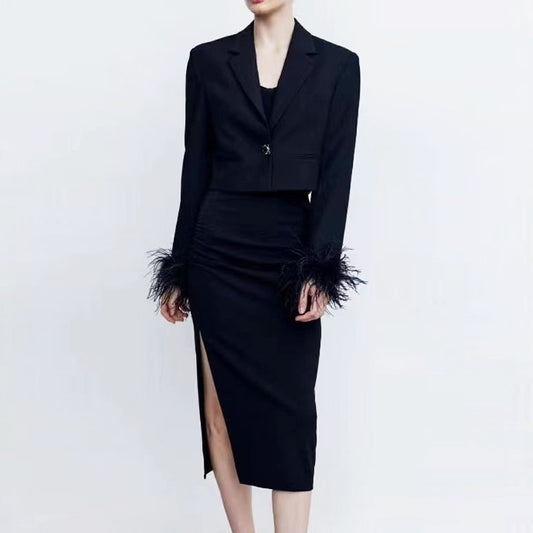 Women's Mid-Length Slim Fit Casual Suit