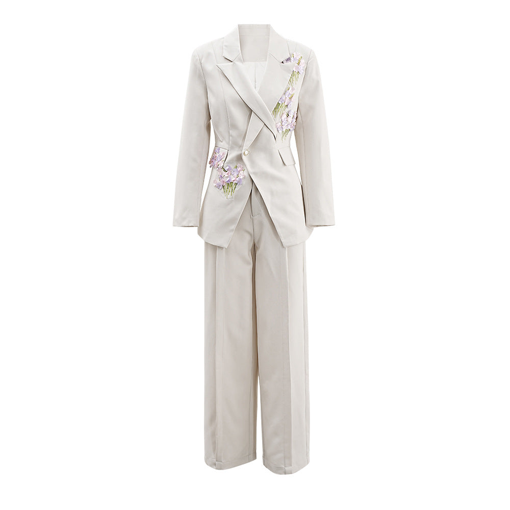 Nouveau costume décontracté à fleurs pour femme
