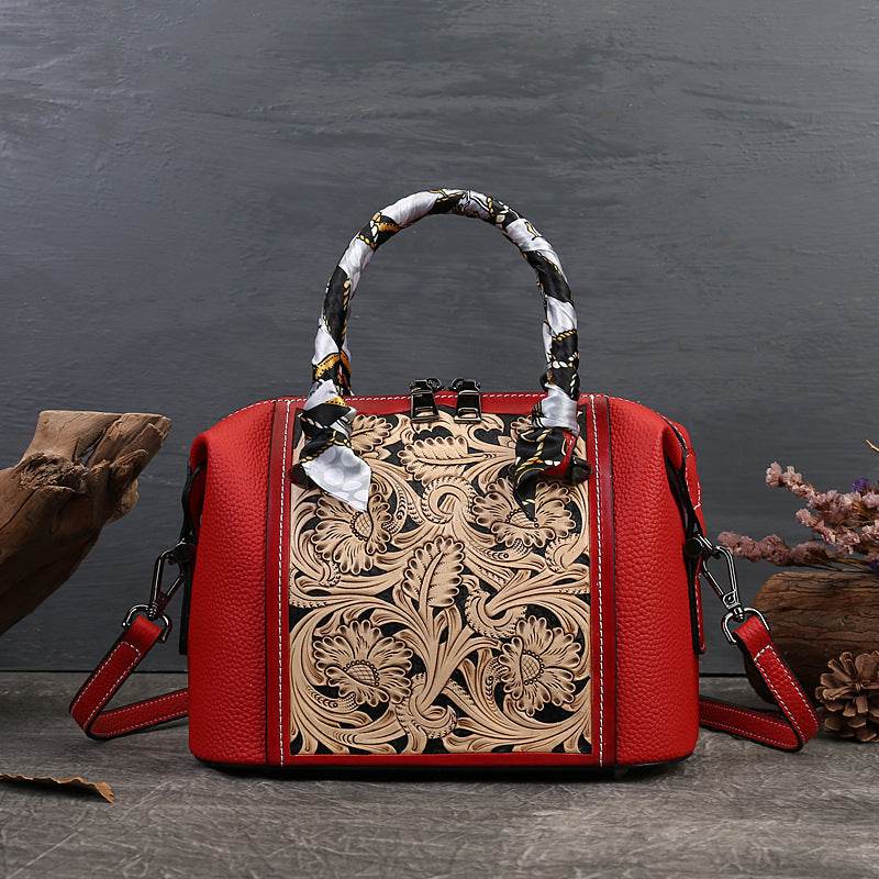 Sac en cuir texturé élégant vintage - Style & confort