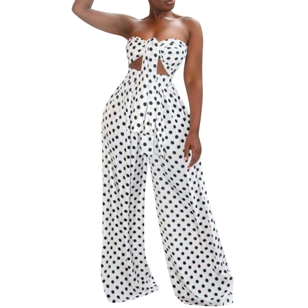Set aus bedrucktem Oberteil und Hose mit weitem Bein