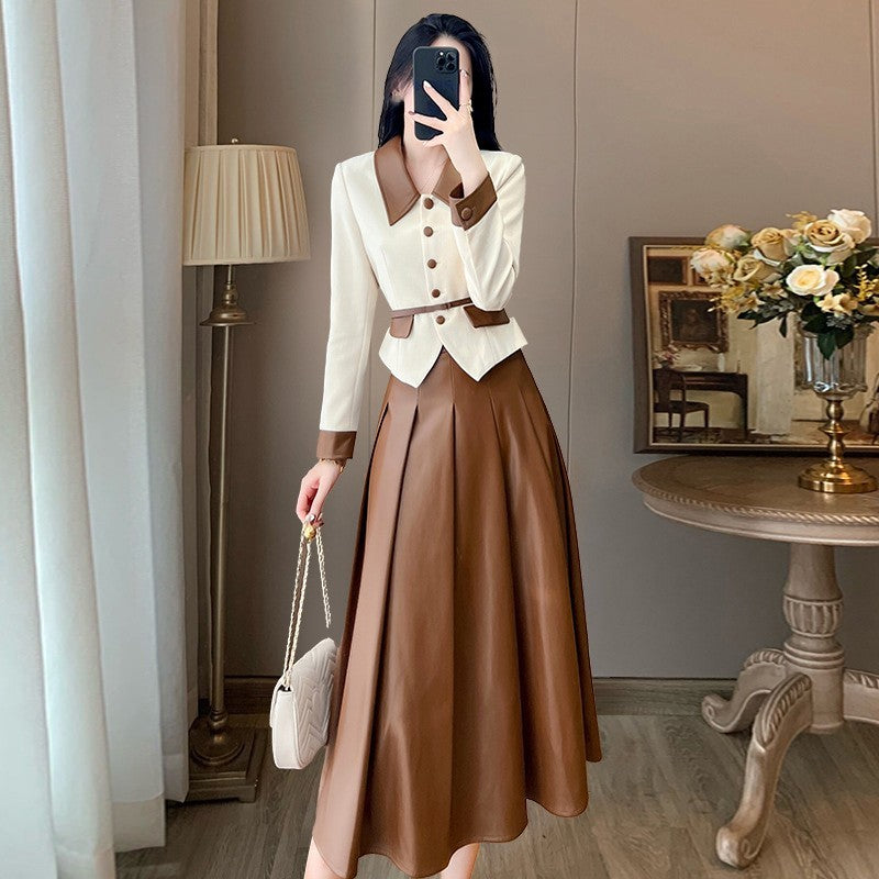 Damen Lederoverall mit Nähten
