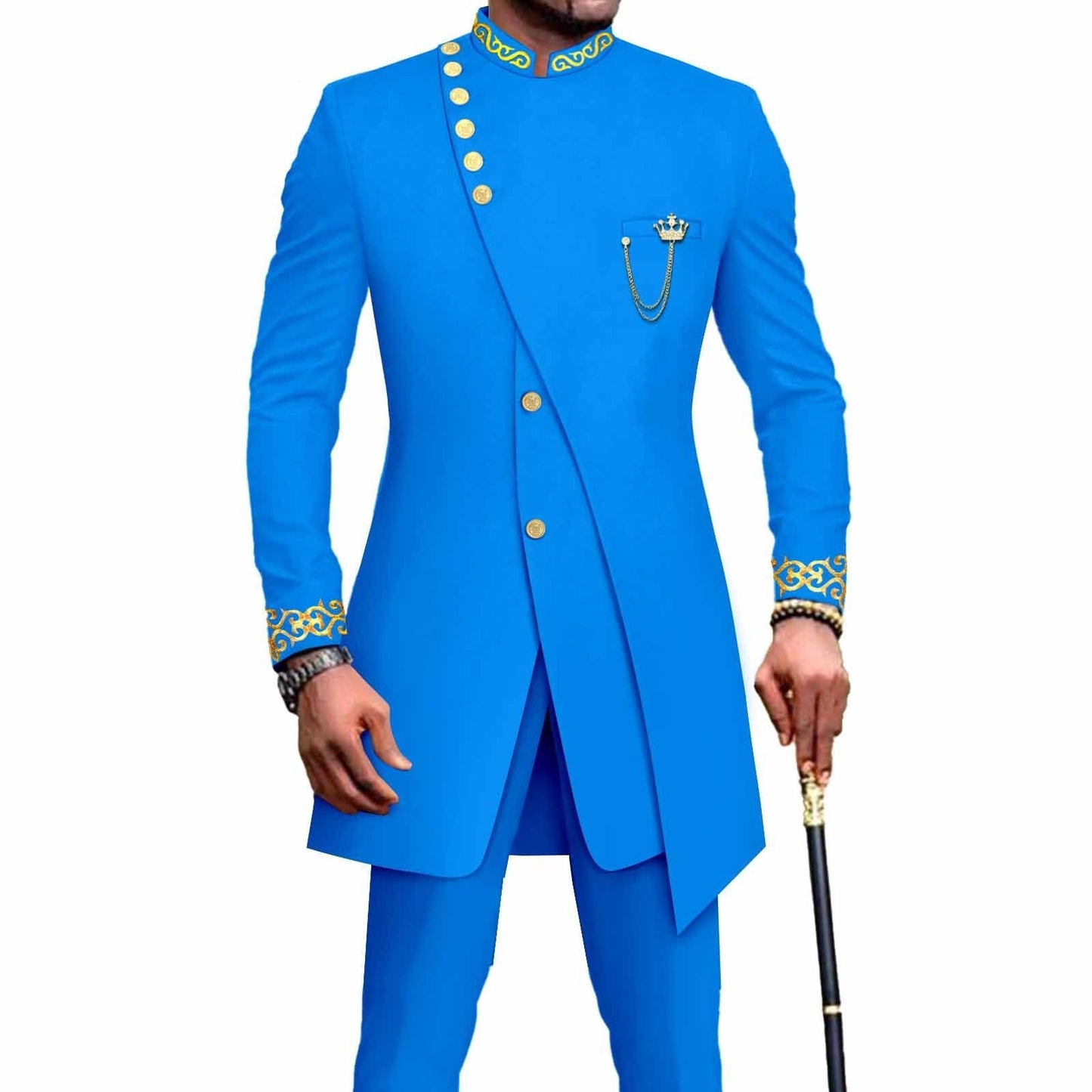Costume deux pièces slim pour homme, model africain