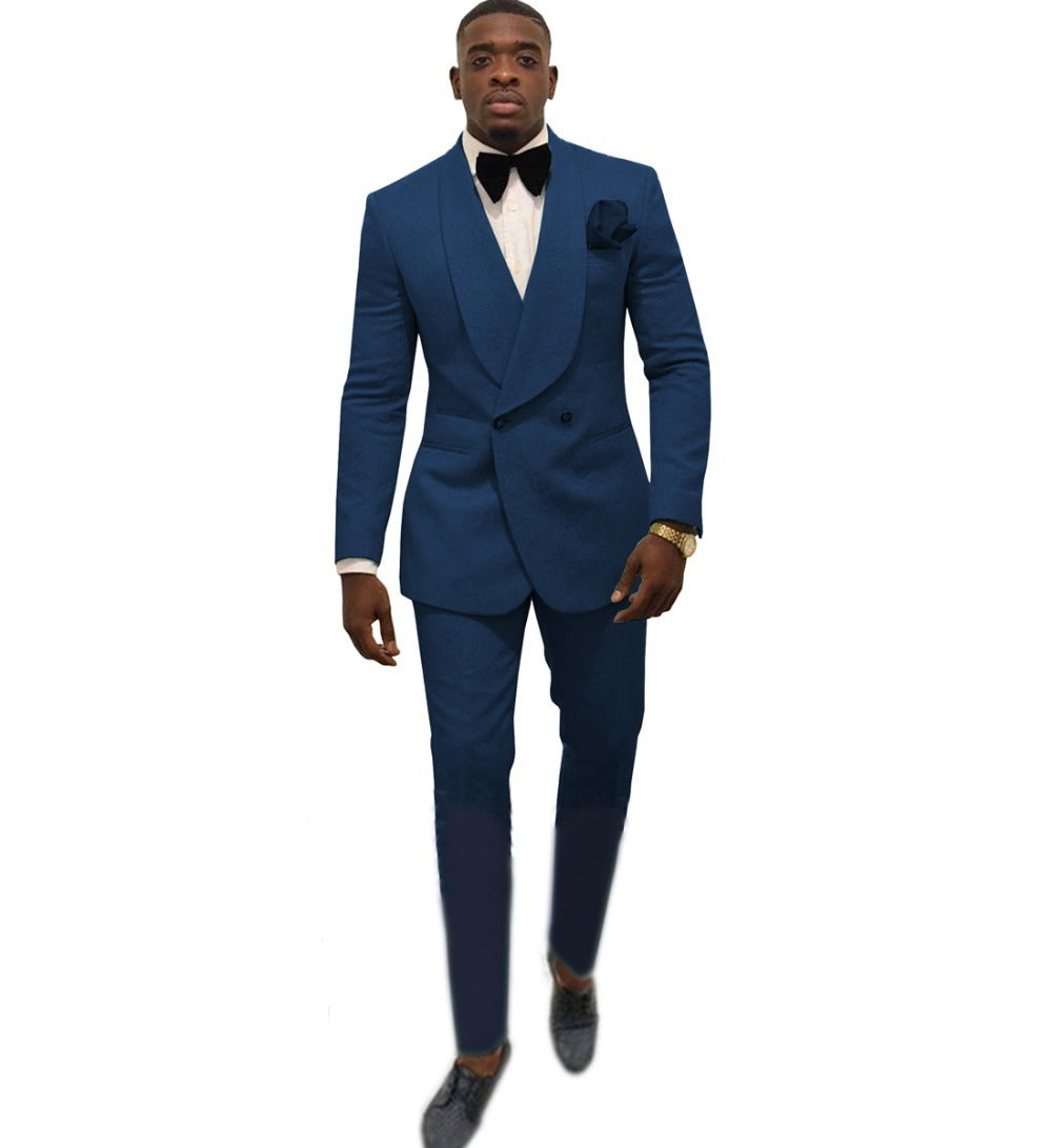 Ensemble haut et pantalon de costume de couleur unie pour homme