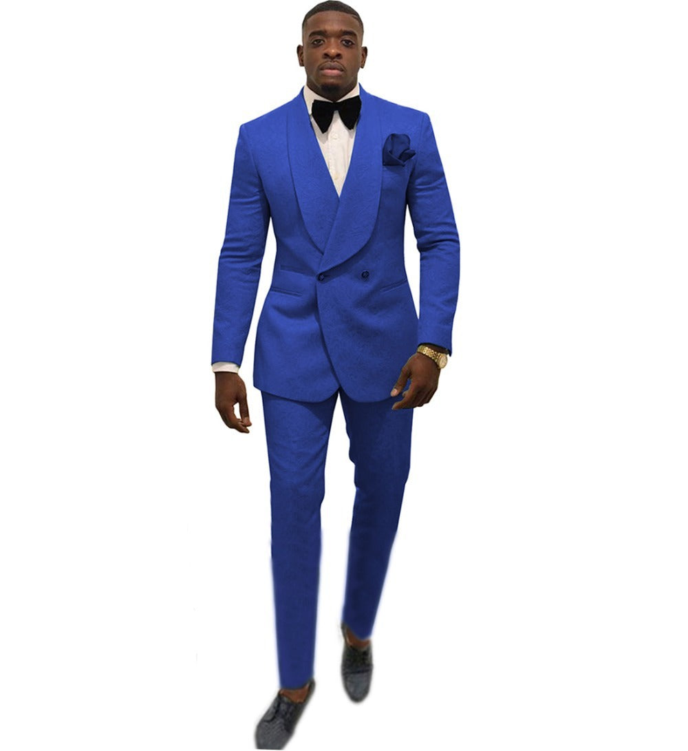 Ensemble haut et pantalon de costume de couleur unie pour homme