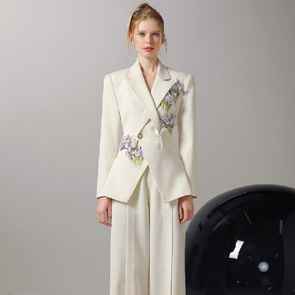 Nouveau costume décontracté à fleurs pour femme