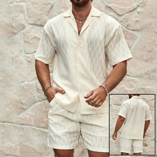 Men's 2pcs Solid Color Loose Casual Set
