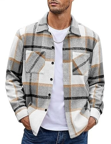 Plaid Casual Long Sleeve Jacket Versatile Shirt