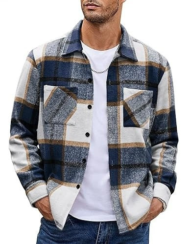 Plaid Casual Long Sleeve Jacket Versatile Shirt