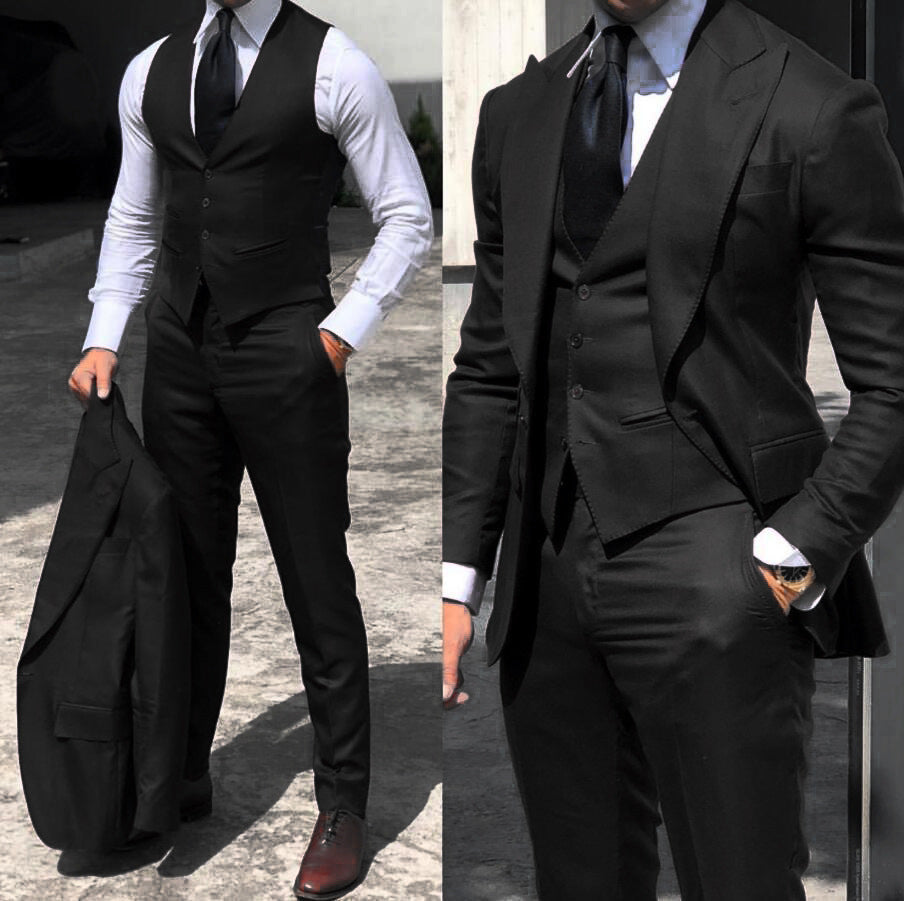 Costume slim fit pour homme, type commerce extérieur