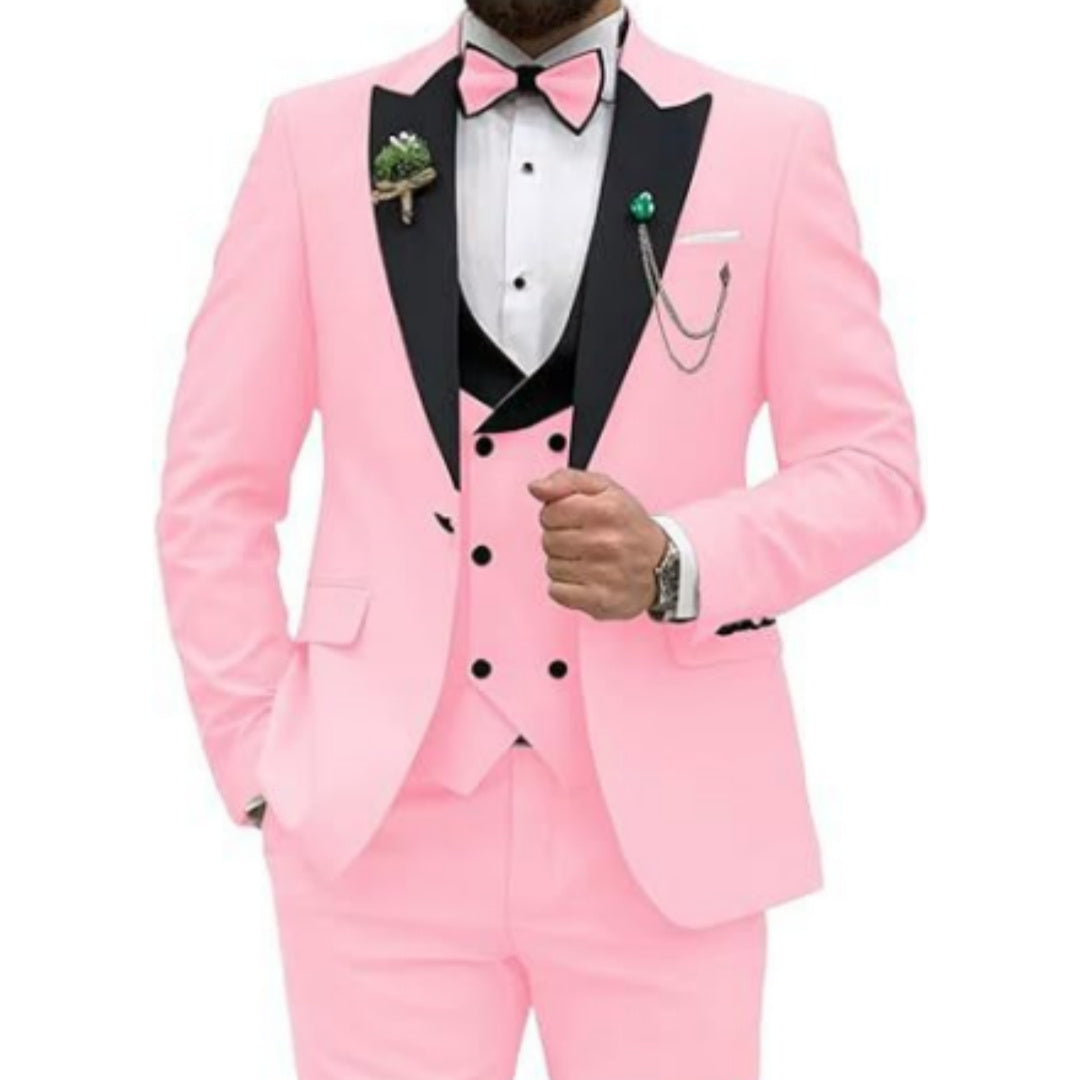 Men's three-piece suit, slim fit, formal suit for men