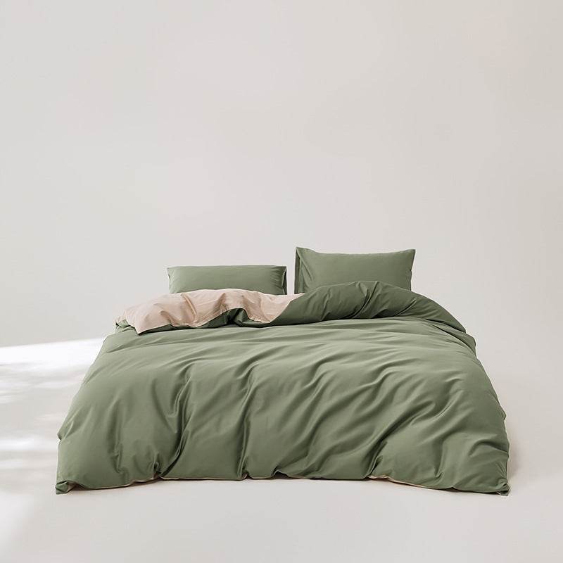 Ensemble 4pcs en coton bicolore de couleur unie - Style & confort