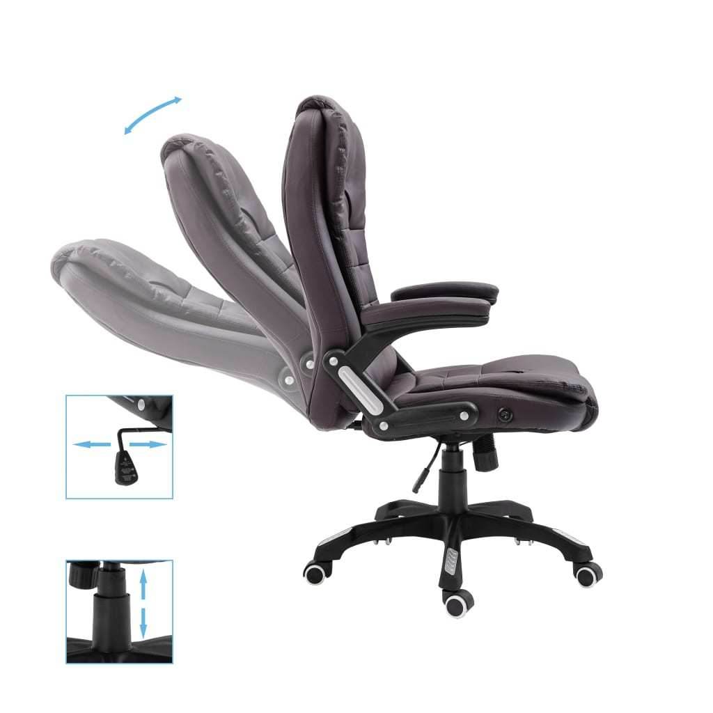 Chaise de bureau vidaXL en similicuir marron - Style & confort